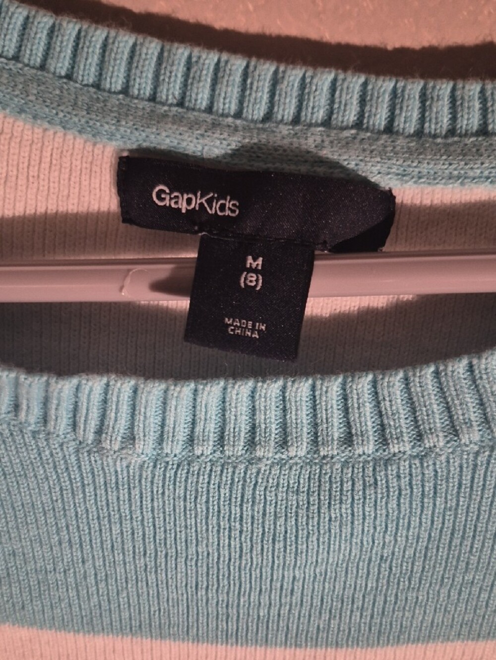 GAP White and Light Blue Striped Kids Sweater - Picture 2 of 8